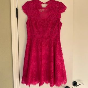 BB Dakota Pink Lace Dress. Worn once. Wedding guest perfect.